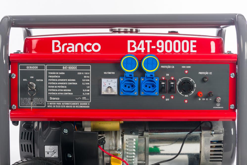 Gerador De Energia Branco B4T-9000E 9,0 KVA - Partida Elétrica ...