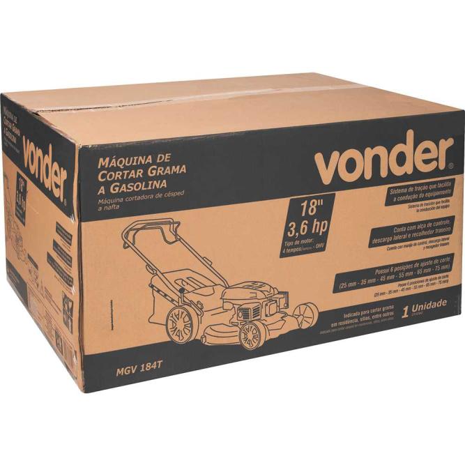 Cortador de Grama Tracionado Vonder MGV184T - 3,6HP - Gasolina - Partida Manual